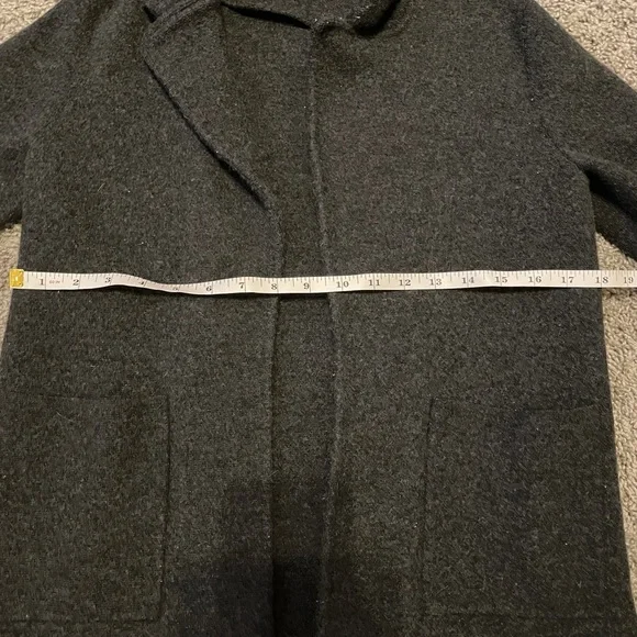 Women's Dark Gray Merino Wool Quarter Sleeve Jacket - Picture 7 of 8